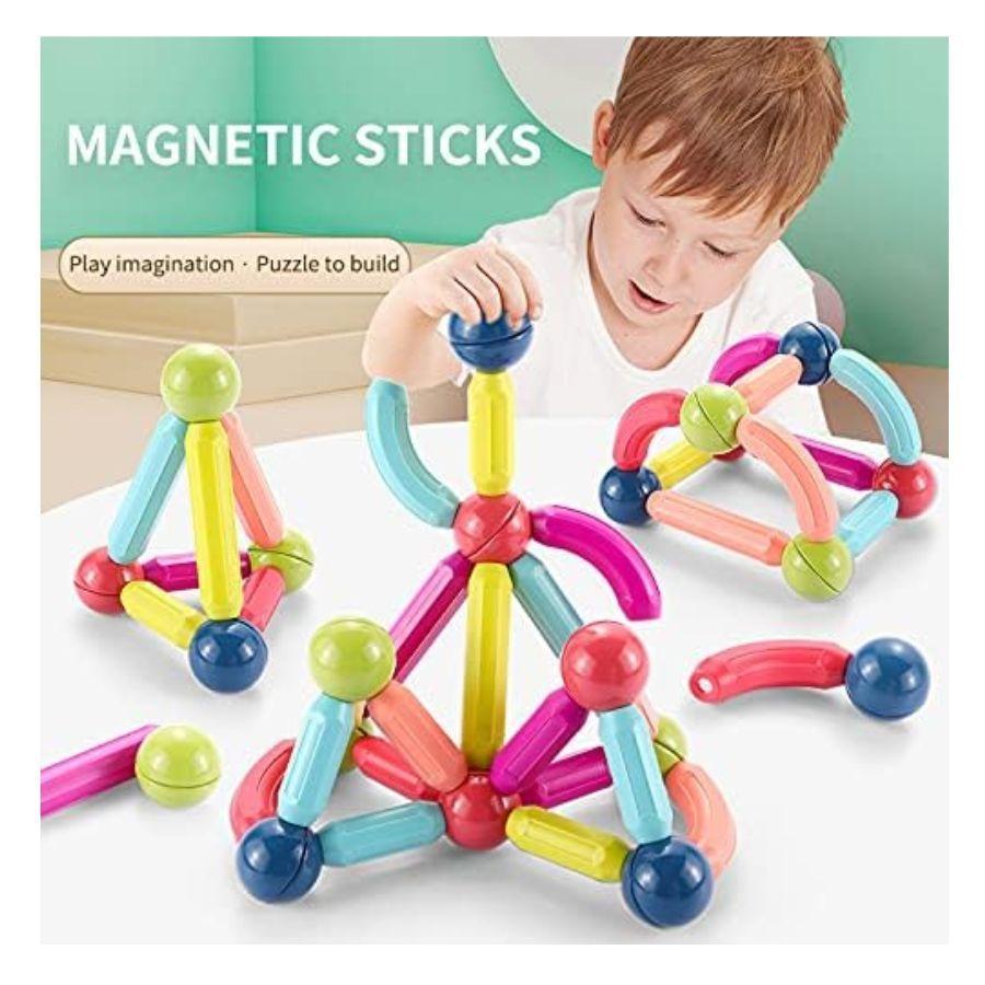 Juego De Bloques Construcción Magnéticos Para Niños 64 Piezas -4