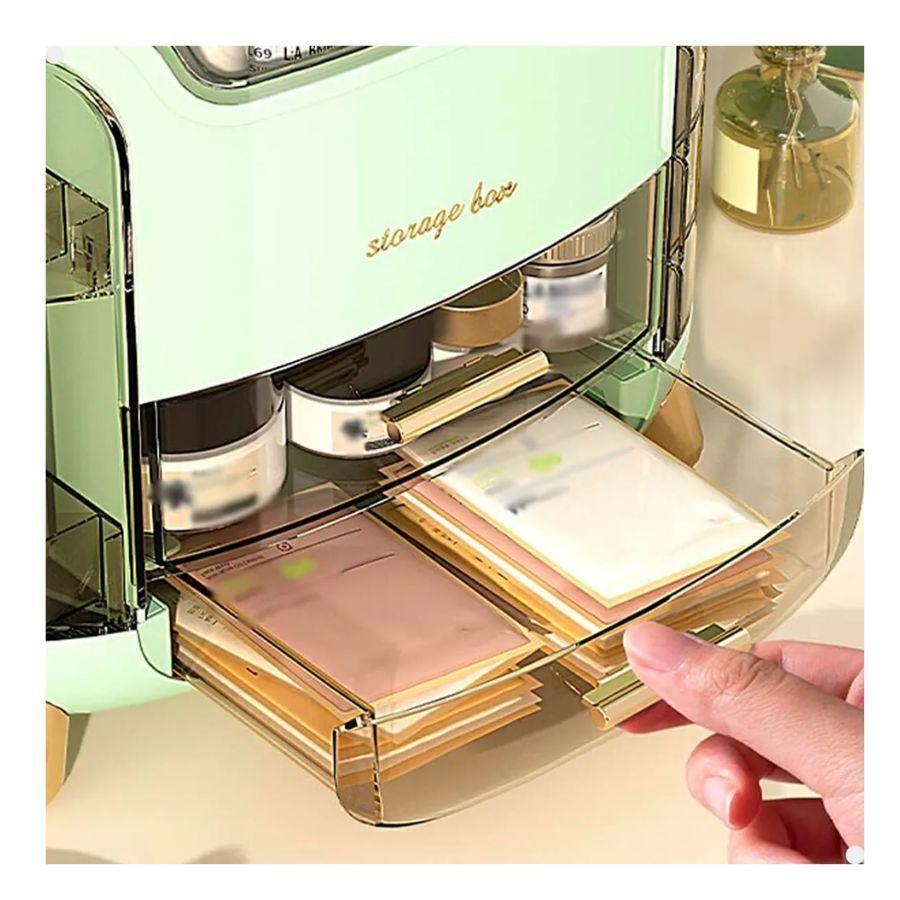 Caja Organizadora Maquillaje Cosmetiquera Verde-4