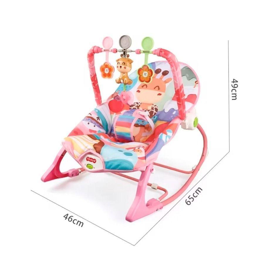 Silla Mecedora Vibradora Para Bebés Rosado-2