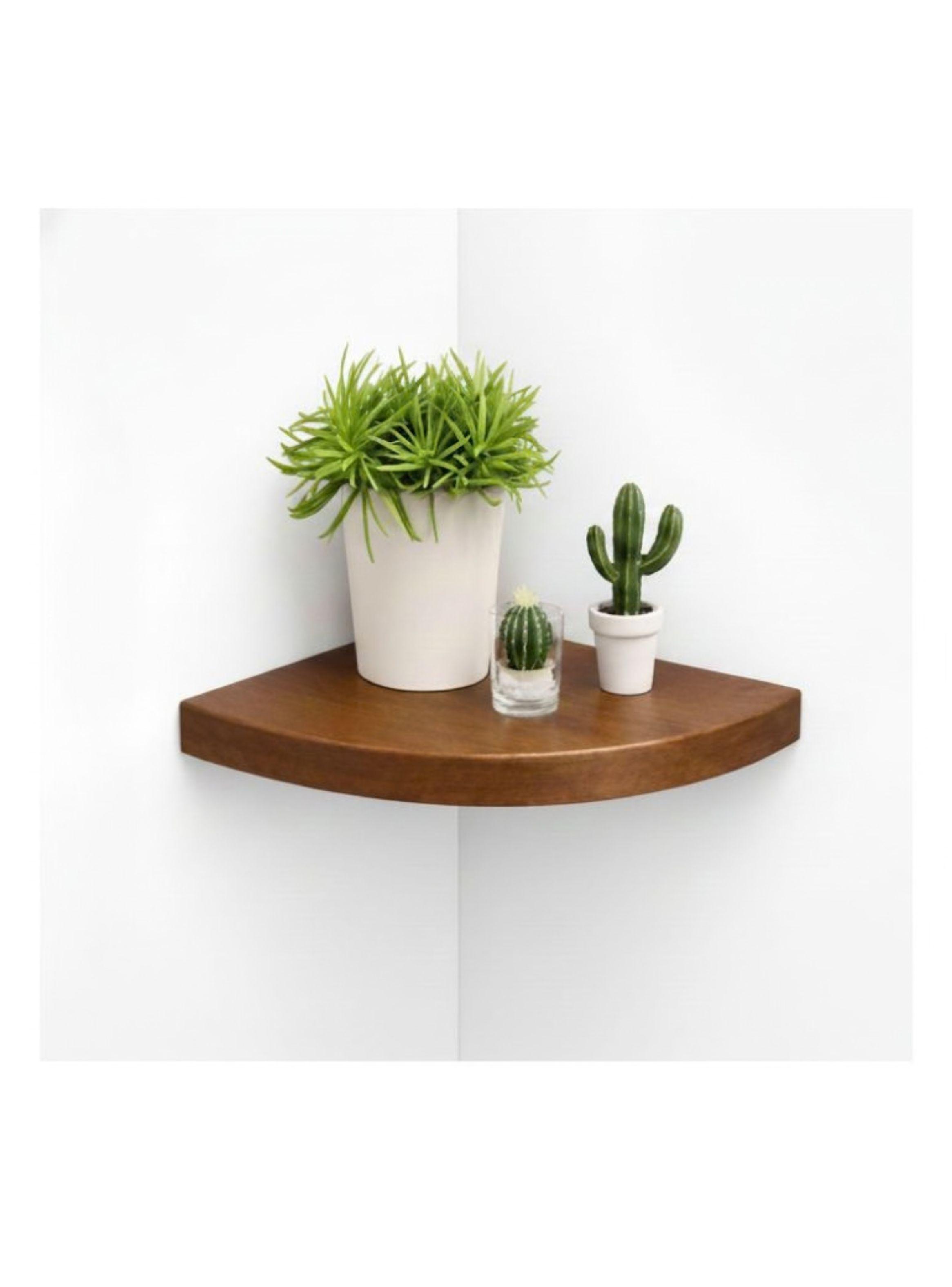 Repisa Esquinera Flotante Decorativa Cafe 45cmx30xc3.8cm-3