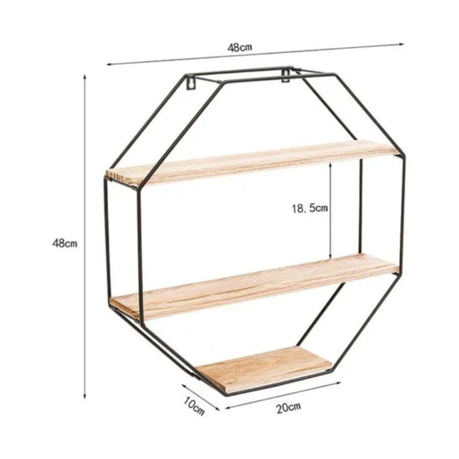 Repisa Organizador Decorativa Hexagonal Pared Flotante-2
