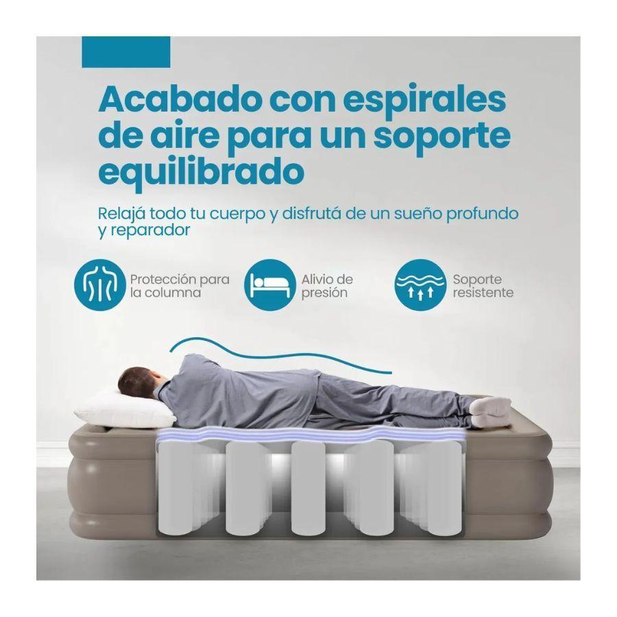 Colchón Inflable Cama 2 Plazas Con Bomba De Aire Eléctrica-4