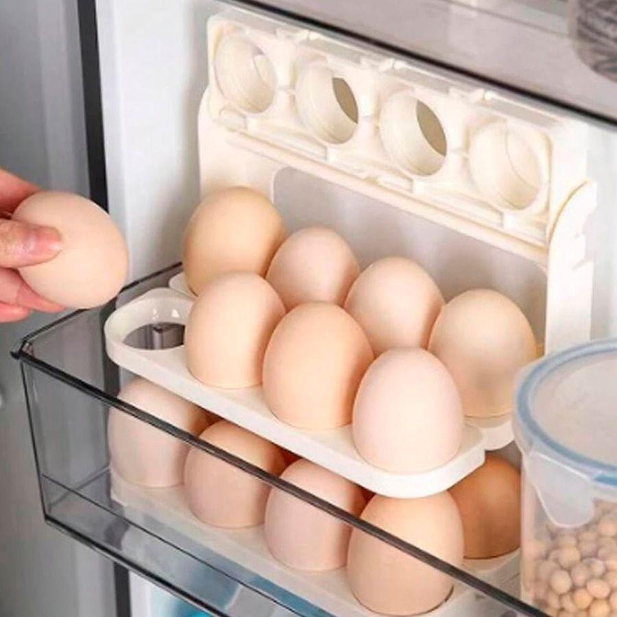 Estante Organizador Almacenamiento De Huevos Plegable De 3 Niveles-3