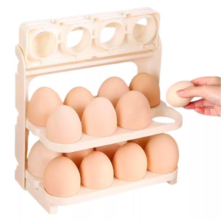 Estante Organizador Almacenamiento De Huevos Plegable De 3 Niveles-5