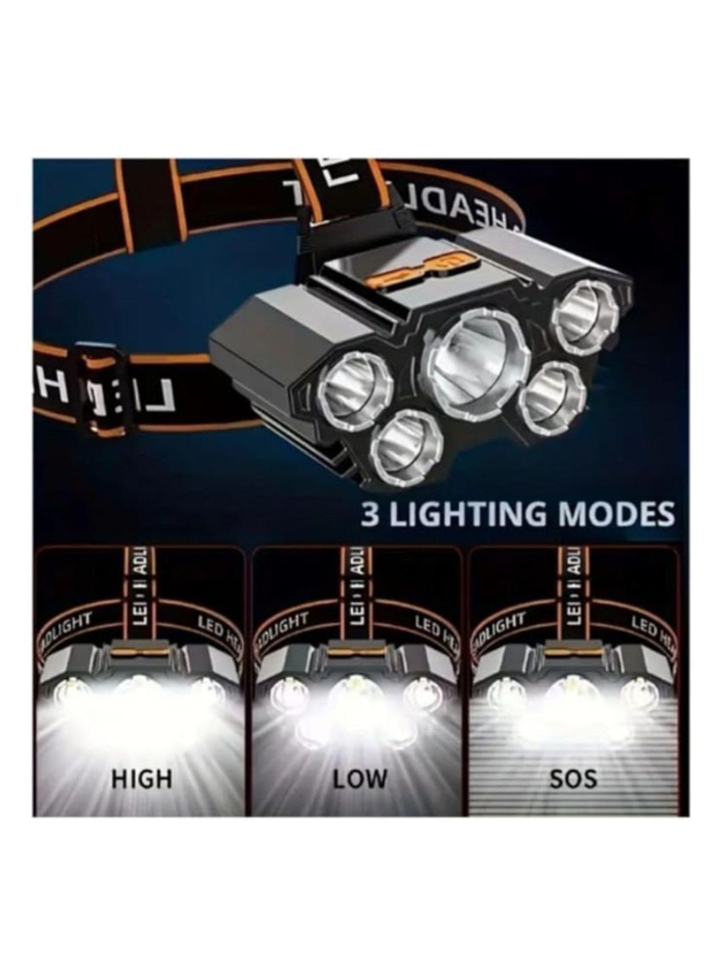 Linterna De Cabeza 5 Led Recargable-2