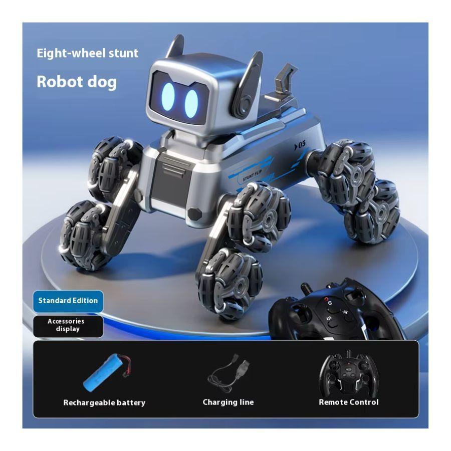Perro Robot Mecánico Interactivo Con Control 8 Ruedas LED -6