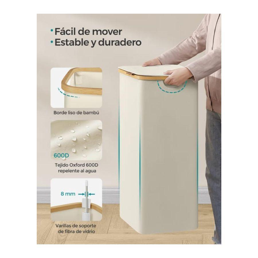Cesta De Ropa Con Tapa 60cm Para Lavanderia-1