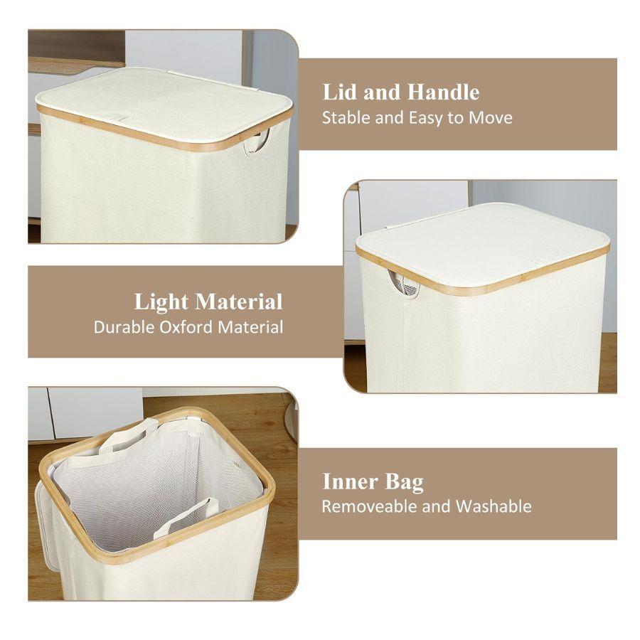 Cesta De Ropa Con Tapa 60cm Para Lavanderia-3