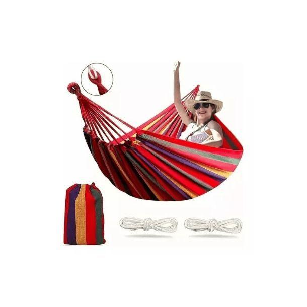 Hamaca De Algodon Jardin Camping Hogar Portatil 100x200cm-2