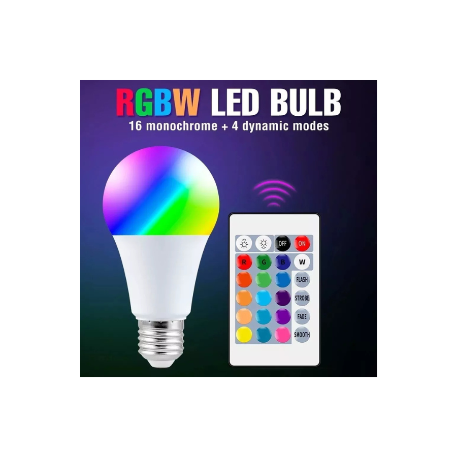 Bombilla colorida con control remoto RGB inteligente E27-3