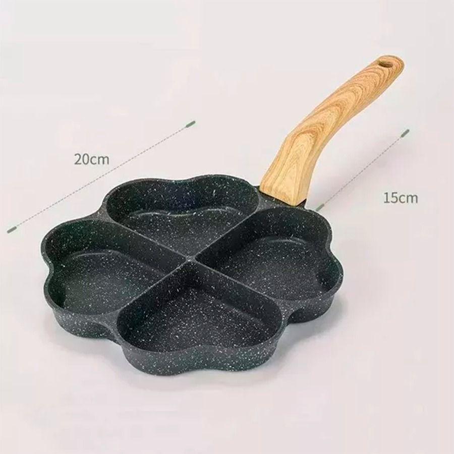 Sartén de aluminio antiadherente en forma de trébol con 4 espacios-4