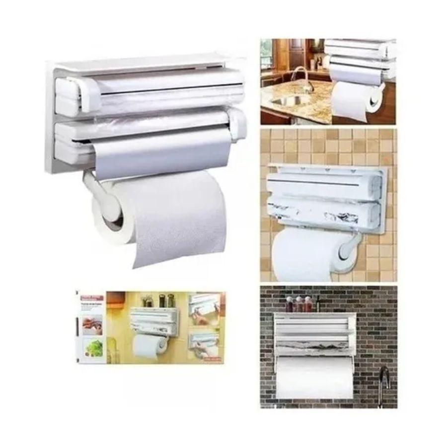 Dispensador Corta Fácil Triple Papel De Cocina Toalla Nova-3