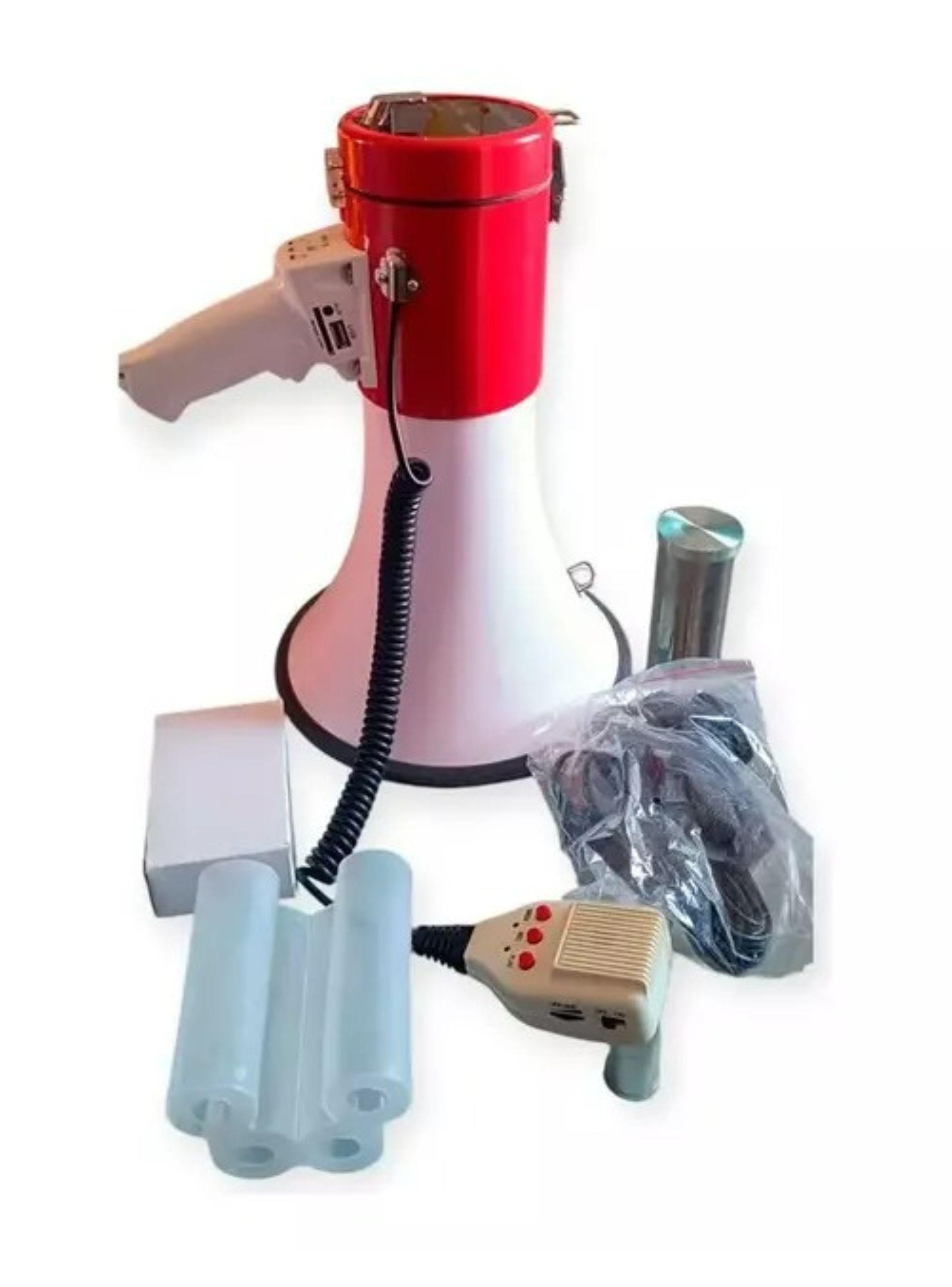 Megáfono Altavoz Recargable De Mano 50W Blanco-1