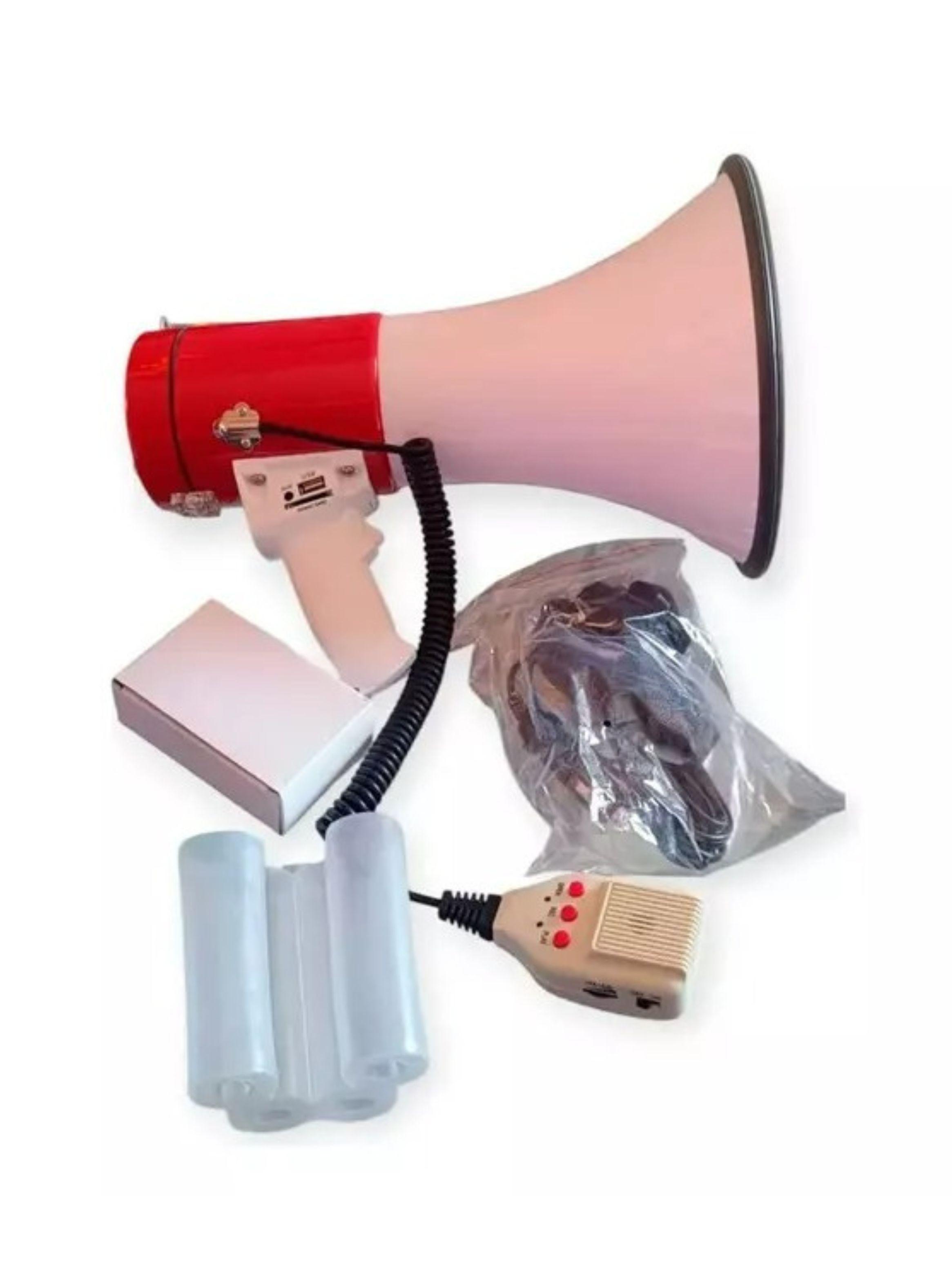 Megáfono Altavoz Recargable De Mano 50W Blanco-2