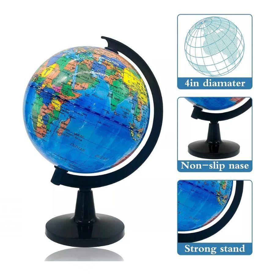 Esfera Globo Terraqueo Mapa Mundi de 10cm-2