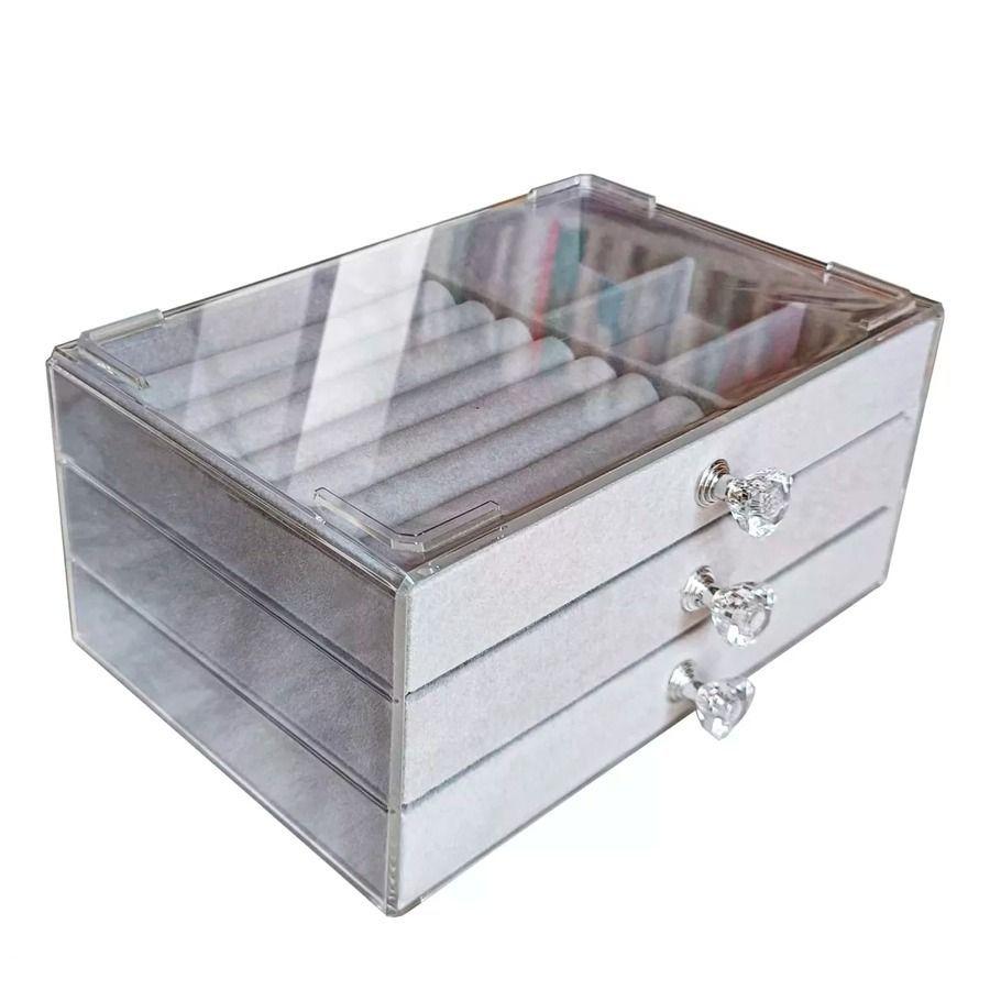 Organizador De Acrílico Con 3 Bandejas Para Guardar Joyas-0