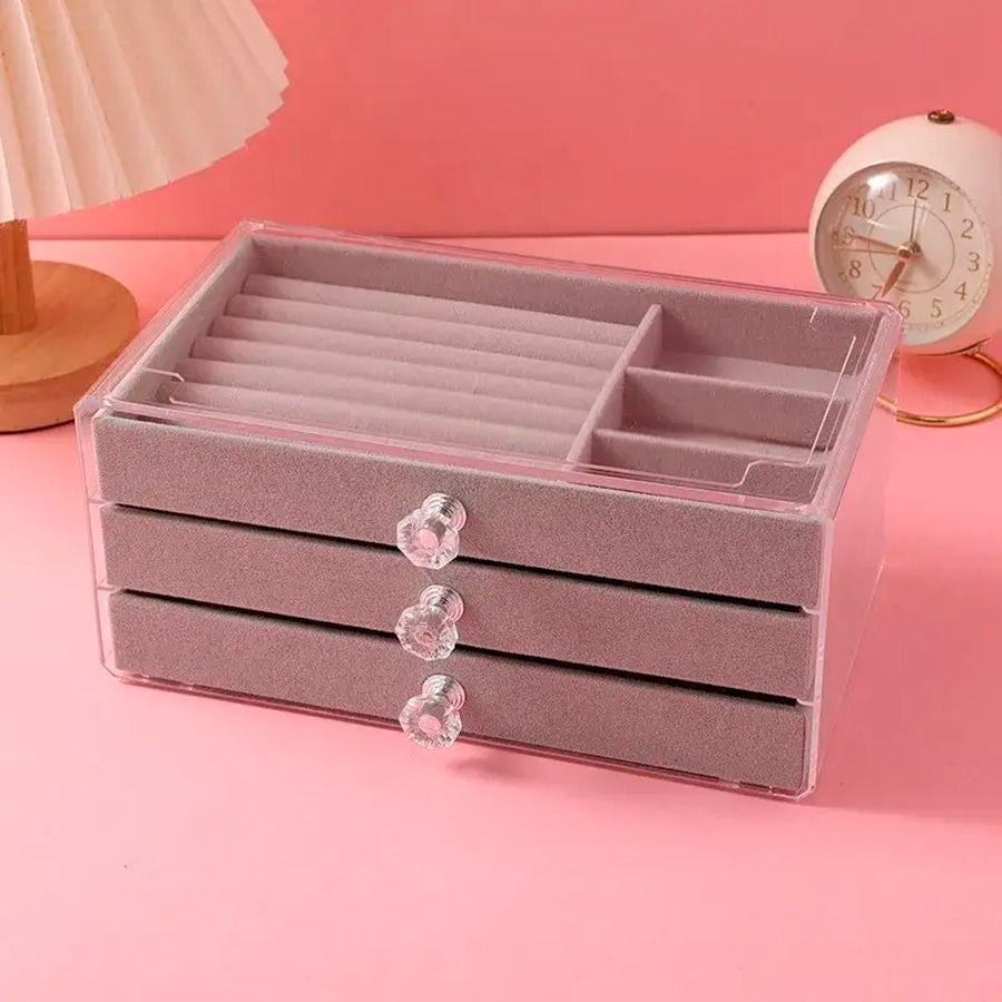 Organizador De Acrílico Con 3 Bandejas Para Guardar Joyas-3