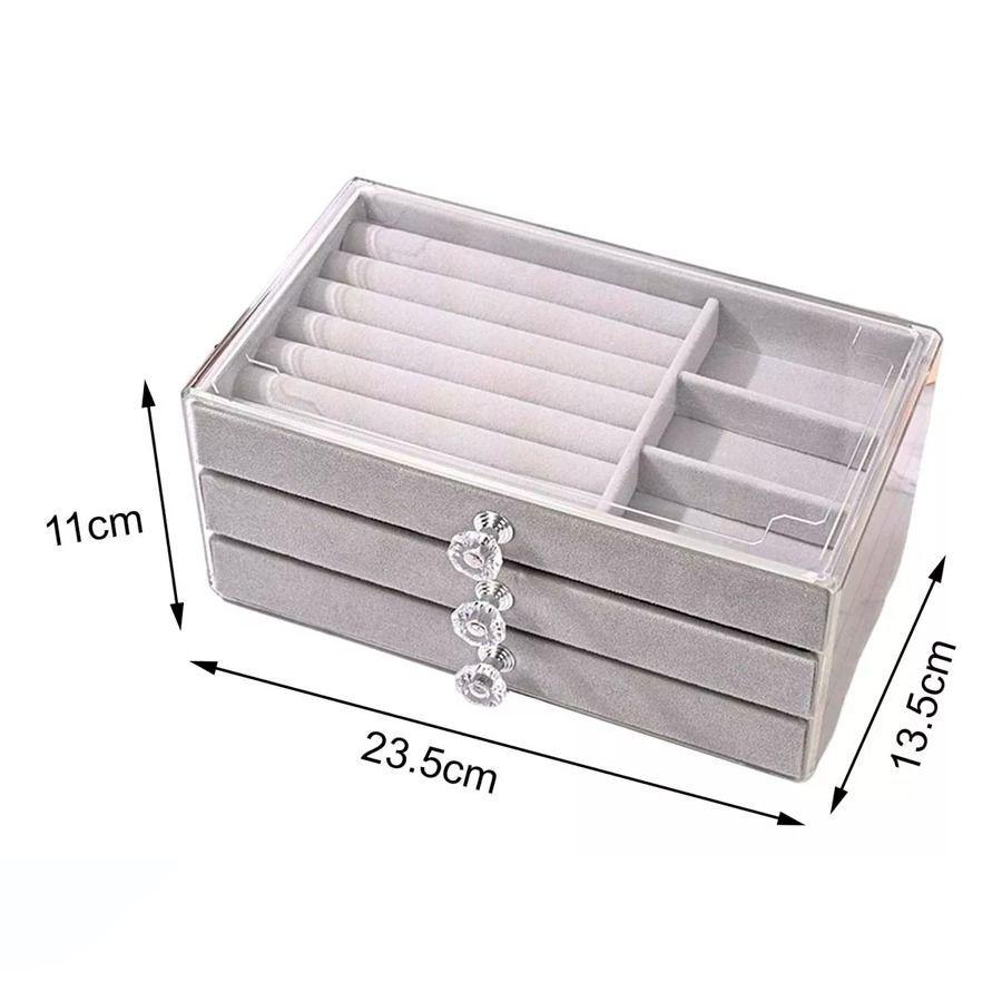 Organizador De Acrílico Con 3 Bandejas Para Guardar Joyas-4