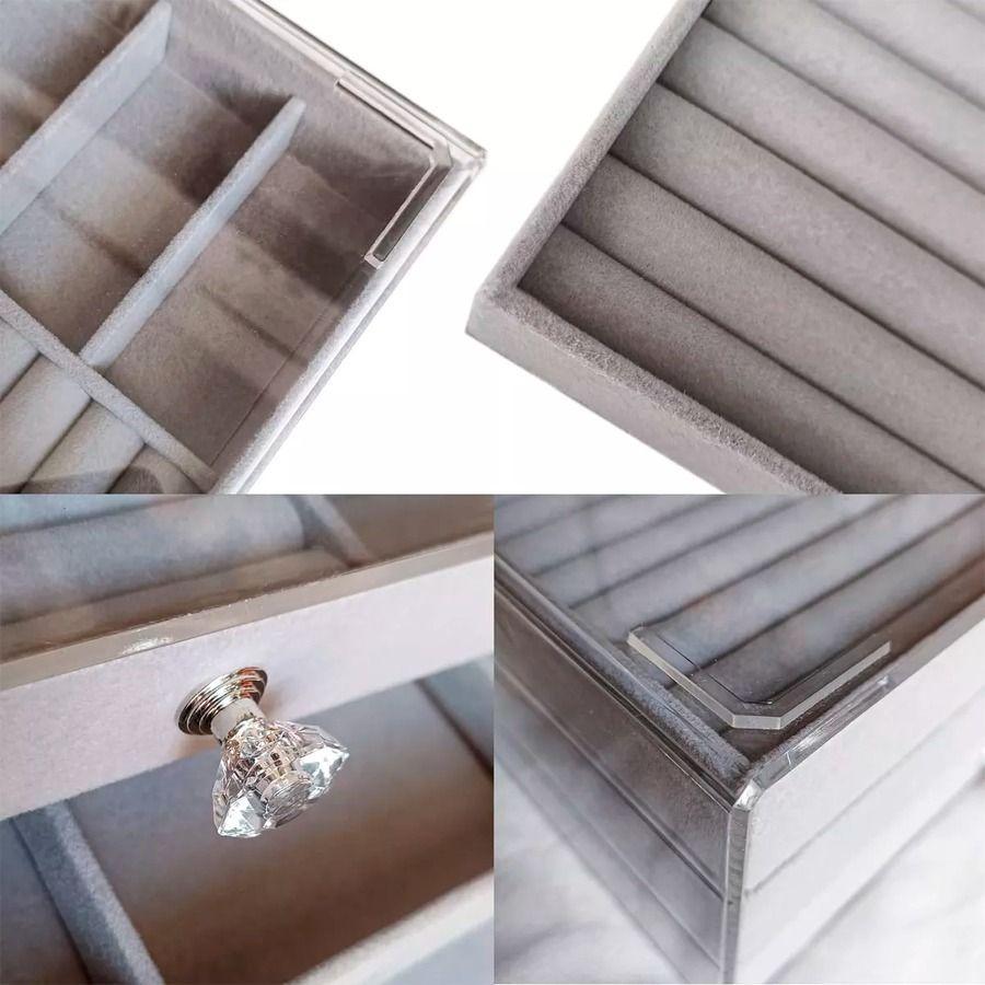 Organizador De Acrílico Con 3 Bandejas Para Guardar Joyas-5