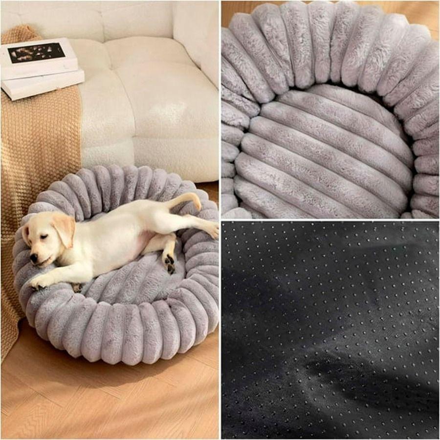 Cama Suave Redonda Antideslizante Para Mascotas 70 Cm-3