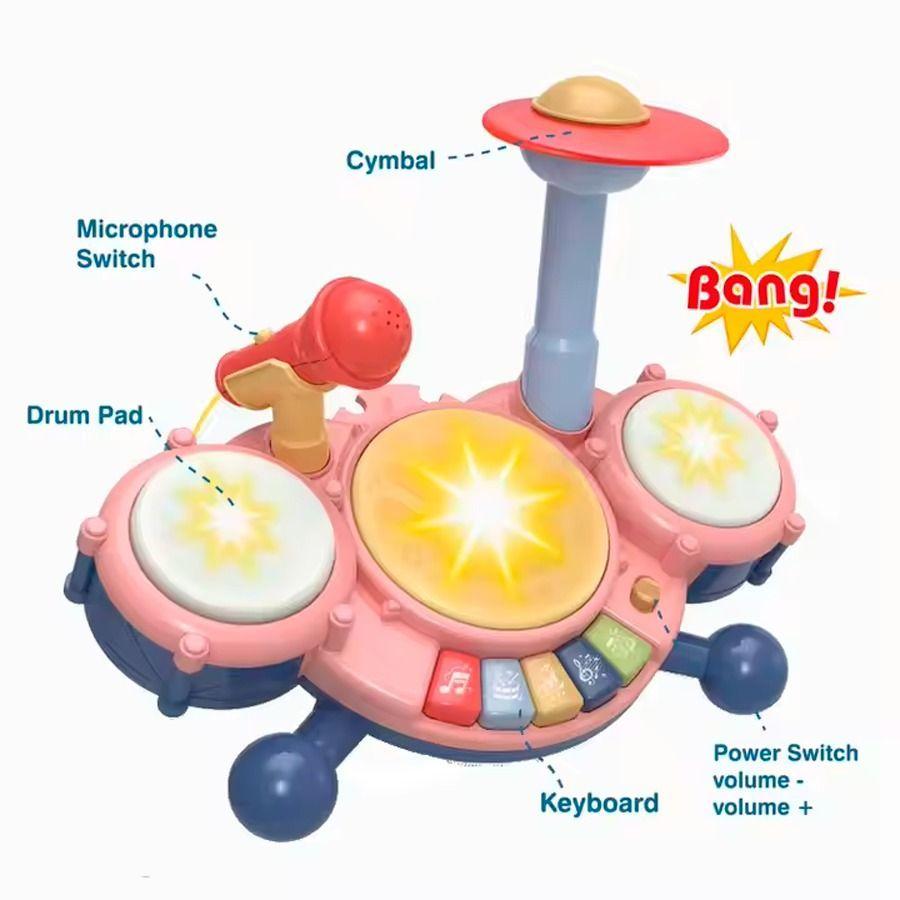 Mini Batería Para Bebe Con Piano Y Micrófono -4