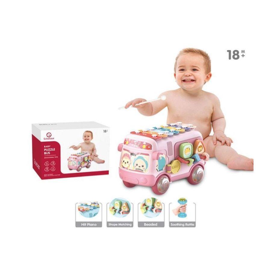 Autobús Rompecabezas Xilofono Juguete Interactivo Para Bebe-5