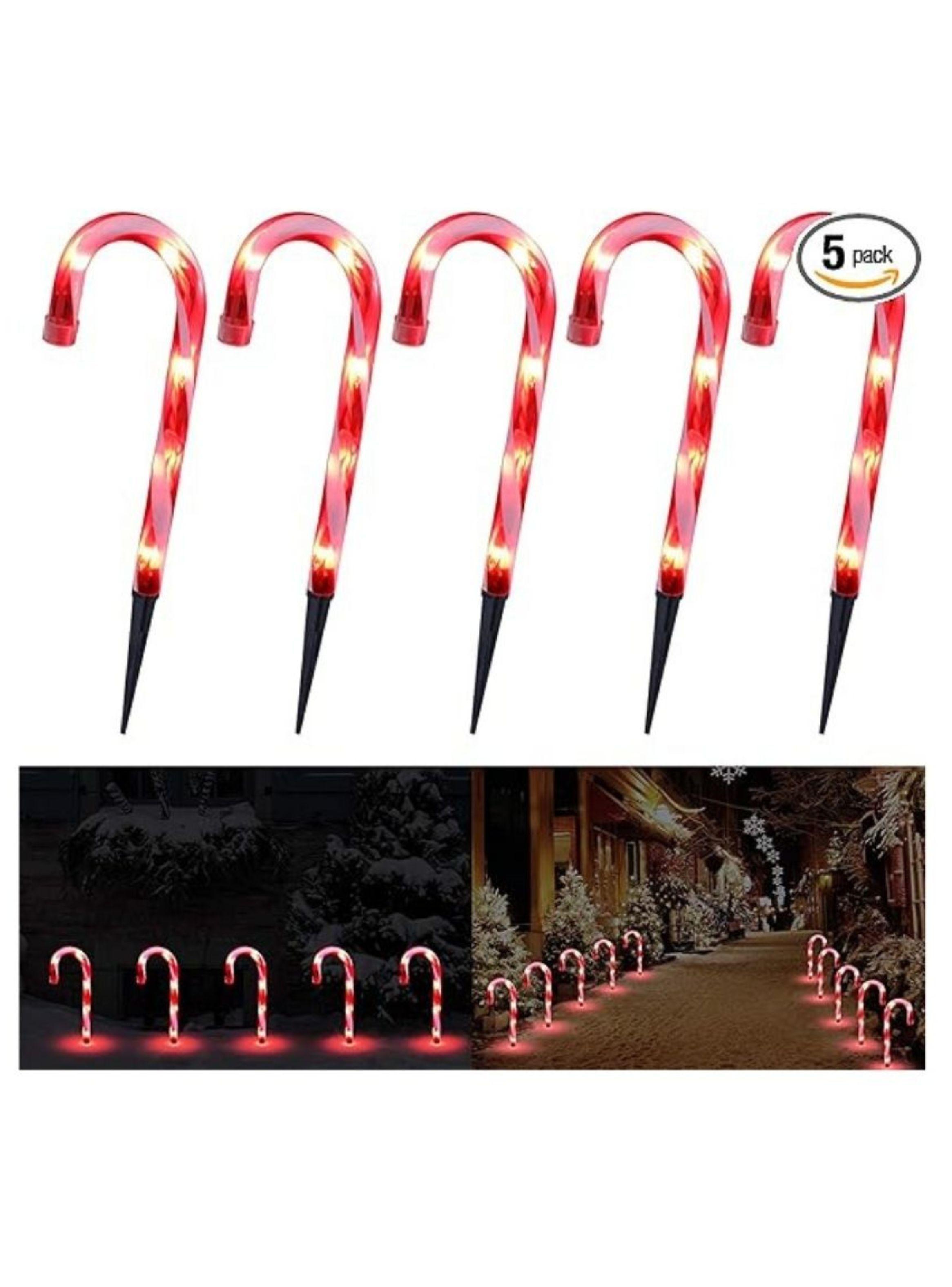 Pack 5 Bastones De Navidad Led Para Jardín-2