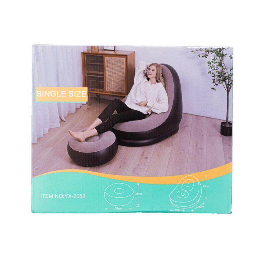 Sofa Con Reposa Pies Inflable Puff Sillon Portatil-4