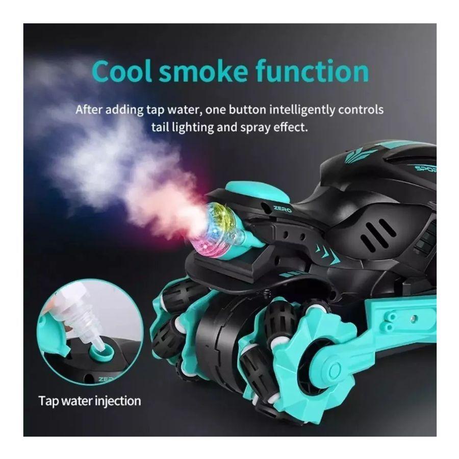 Auto a Control Remoto Spray Pro Moto Con Efecto Turbo Humo Rojo-2