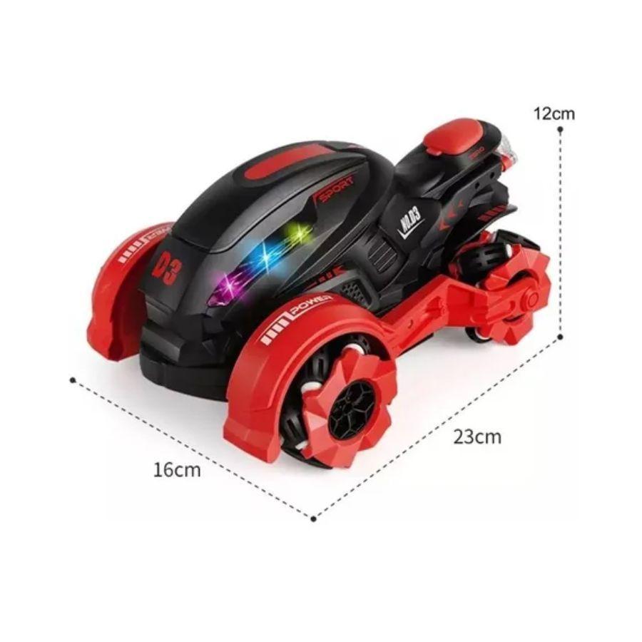 Auto a Control Remoto Spray Pro Moto Con Efecto Turbo Humo Rojo-3