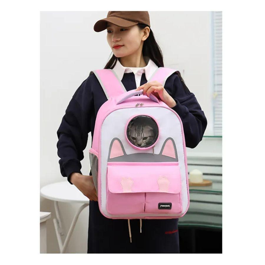 Bolso Mochila De Transporte Para Mascotas Rosa-2
