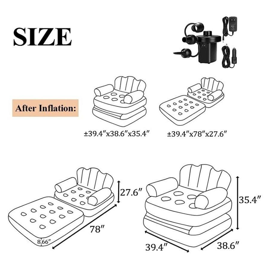 Sofá Cama Inflable De Doble Capa-5