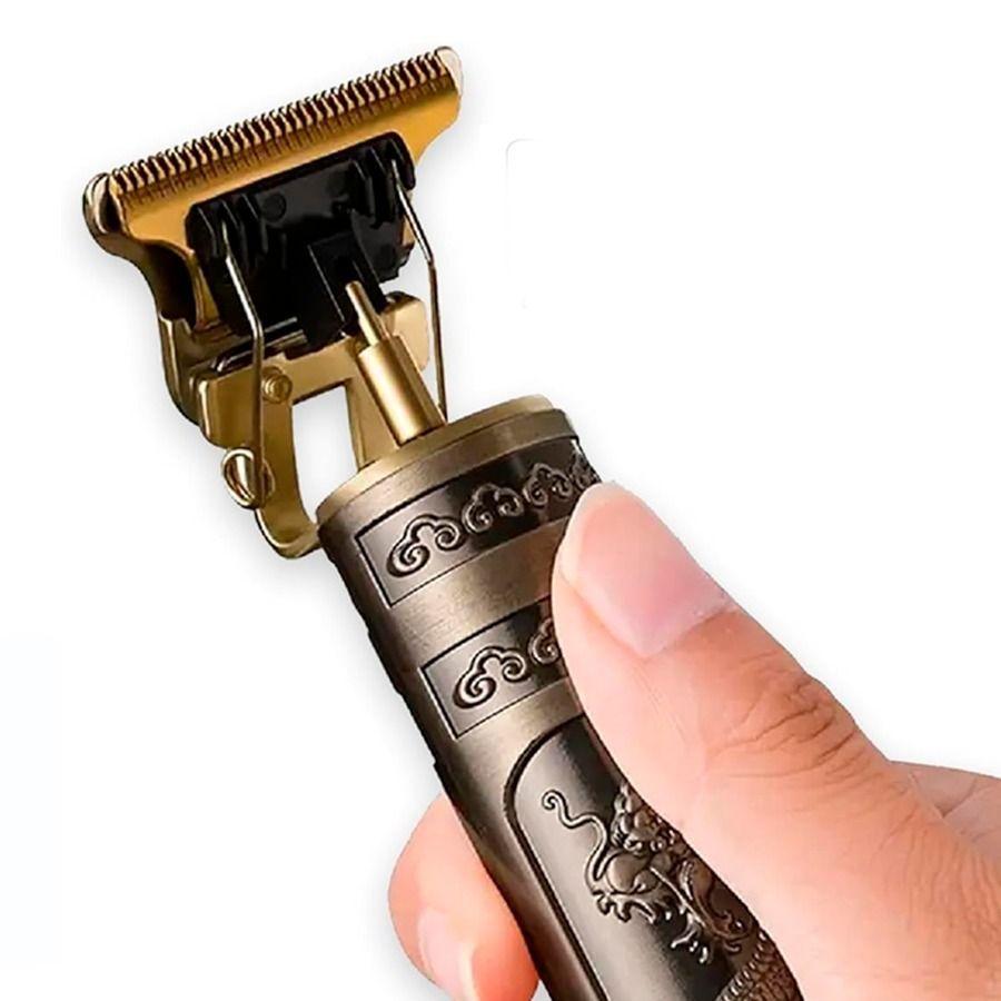 Cortapelos Eléctrico Profesional Diseño Dragón Dorado Vintage T10-3