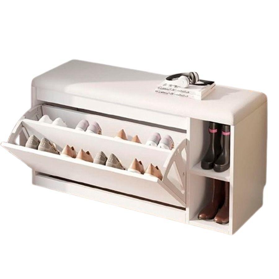 Estante Banco Organizador De Zapatos Moderno Blanco-0