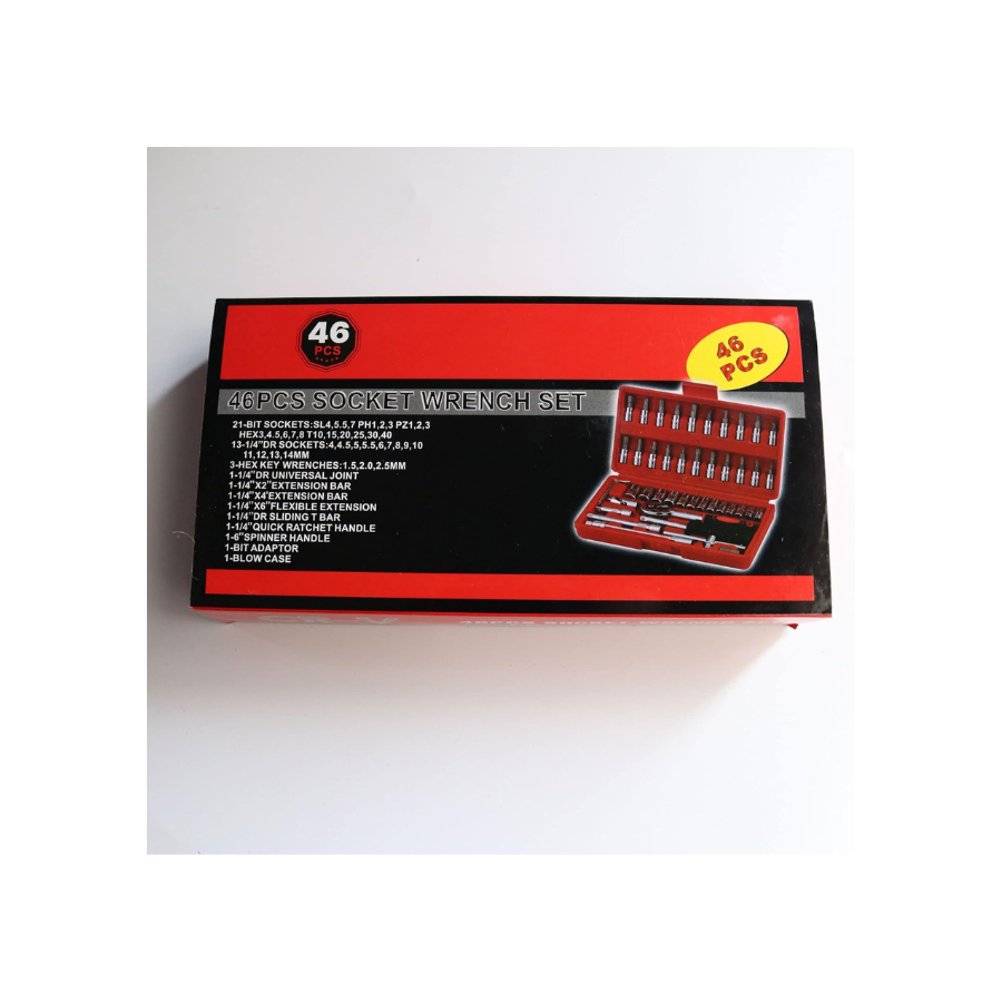 Juego estuche de llaves trinquete Dados Por 46pcs puntas metricas-4