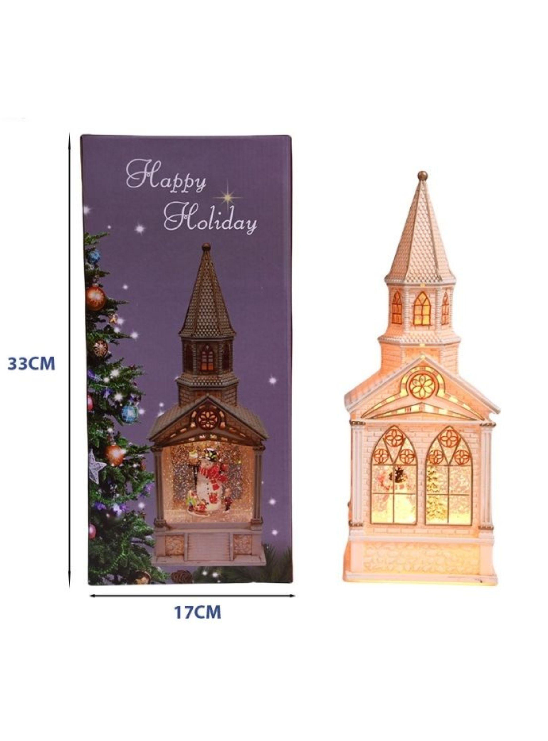 Adorno Iglesia De Navidad Luces Led Decoración Navideña-1