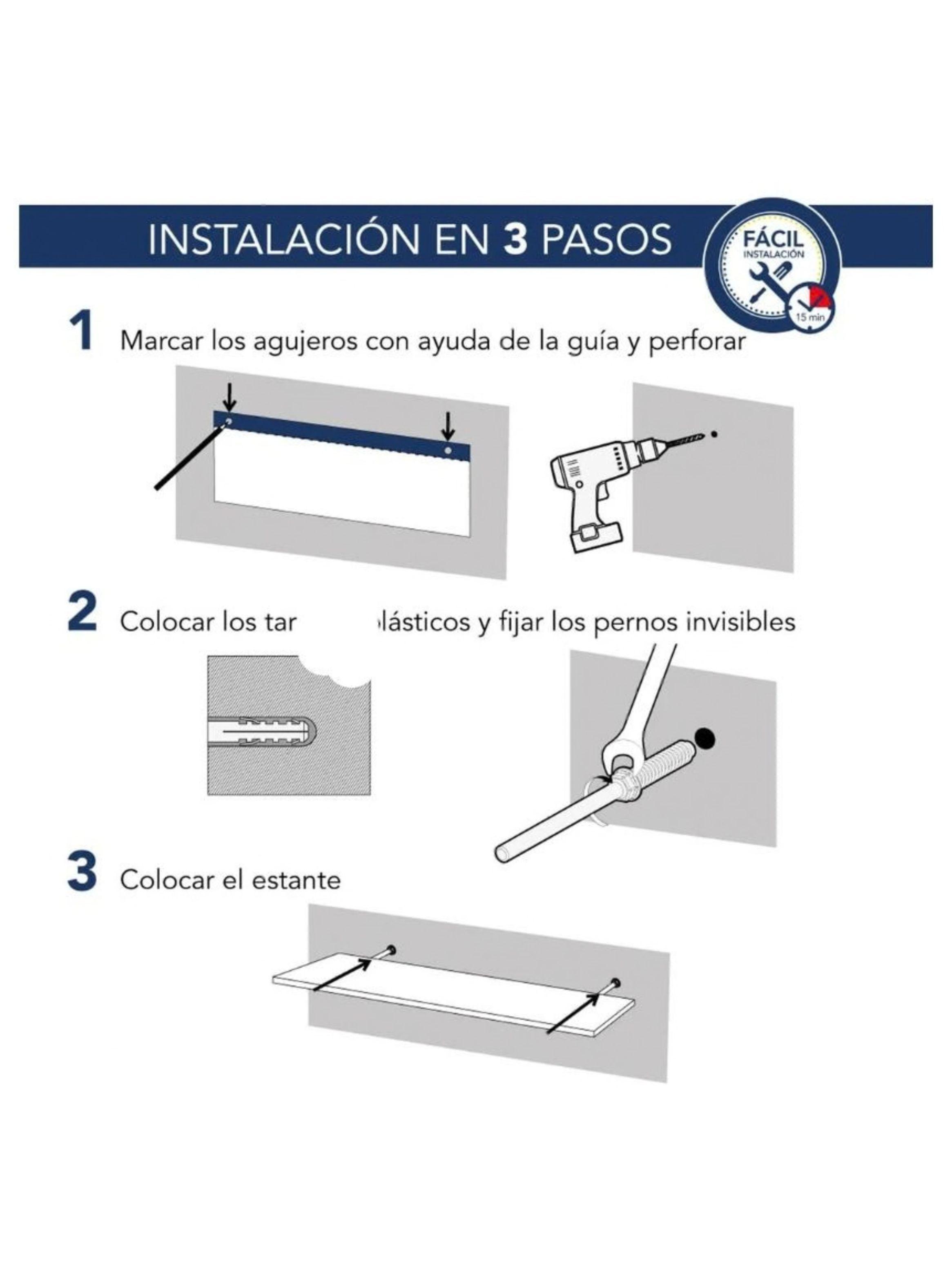 Estante Repisa Flotante Decorativa Minimalista Blanco 60x15x1.8cm-3