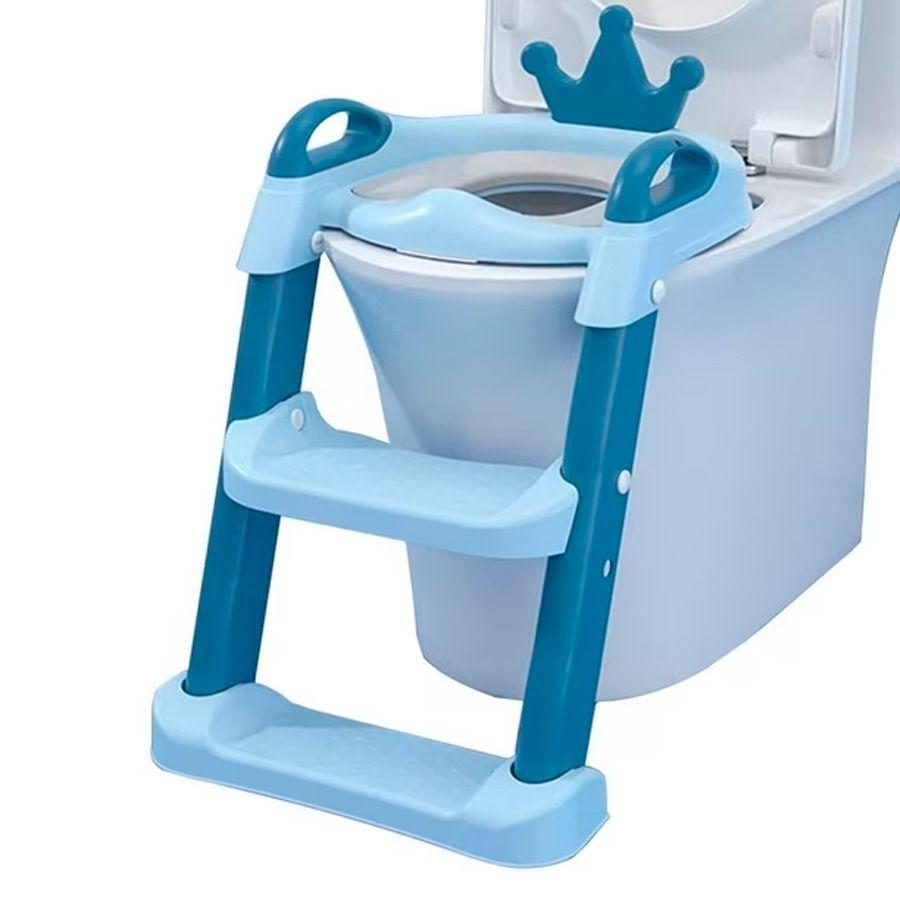 Escalera De Baño Para Niños Diseño Coronita Azul-4
