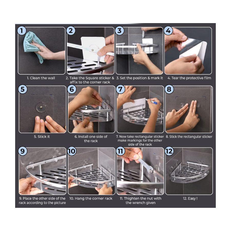 Estante Organizador de Baño Esquinero para Ducha-1