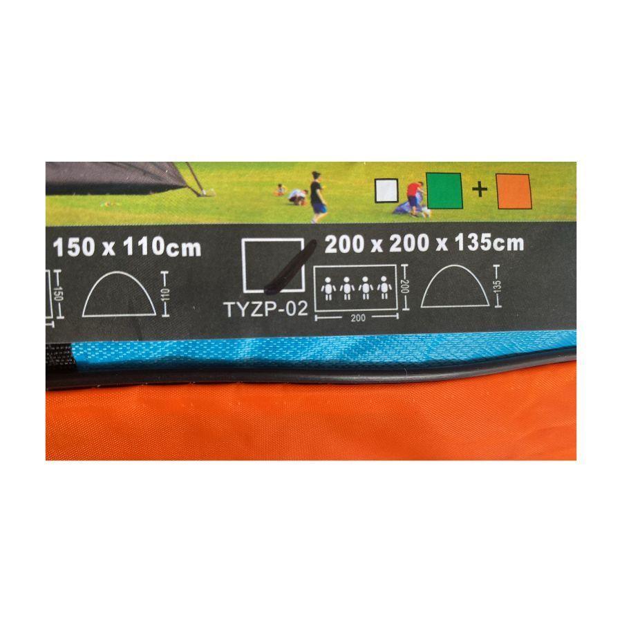 Carpa Automática Transportable Para 4 Personas Camping 200x200x135 Cm-3