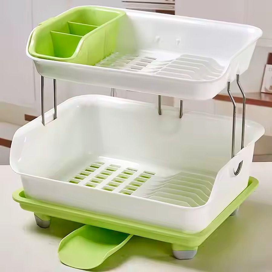 Escurridor Secador De Platos Multifuncional De 2 Niveles-3