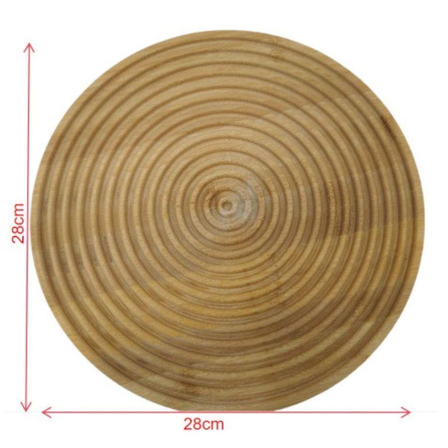 Bandeja Decorativa De Madera Diseño Redondo 28x28 cm  -2