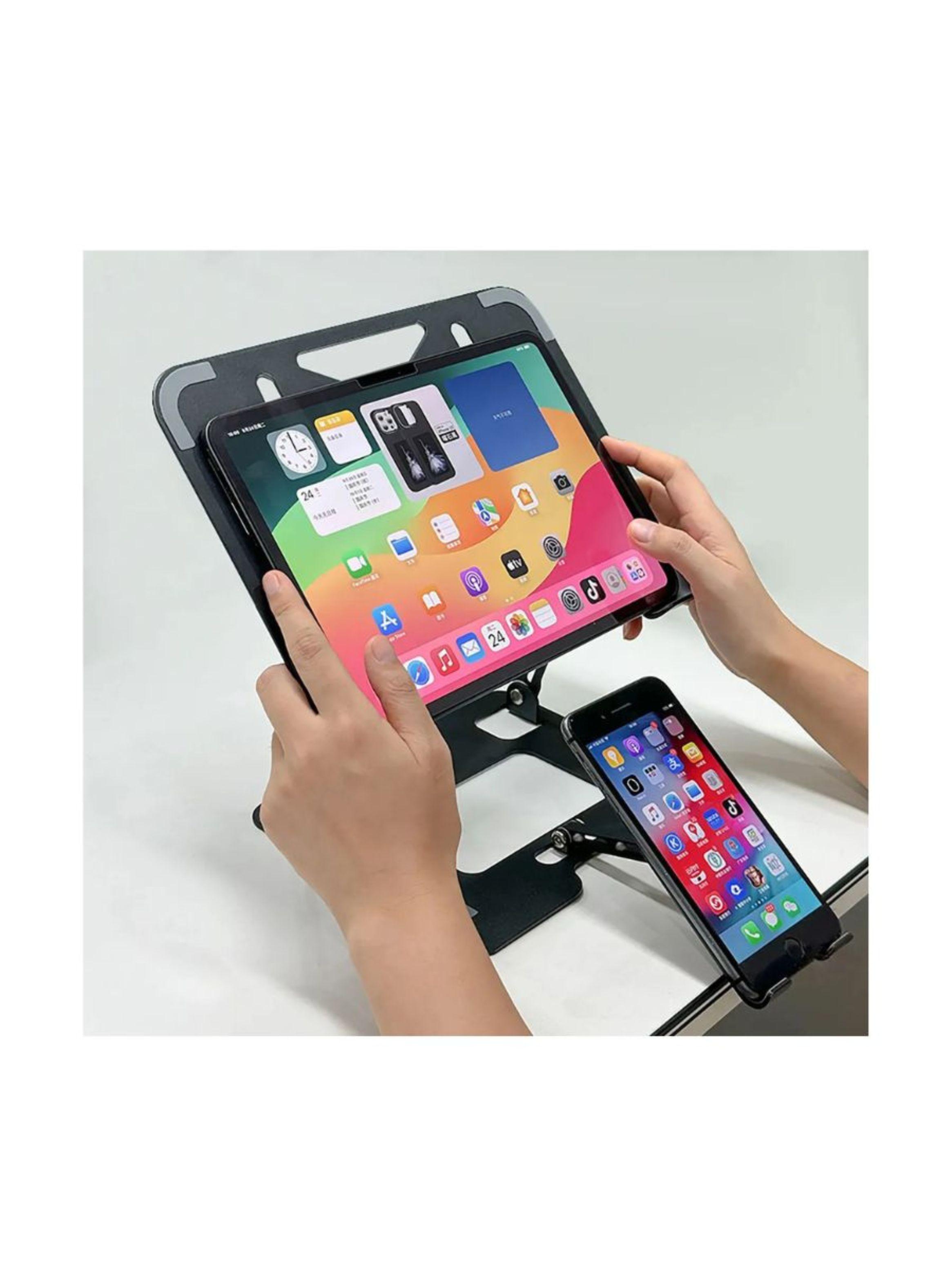 Soporte Ergonómico de Aluminio para Laptop y Celular 2 en 1-4