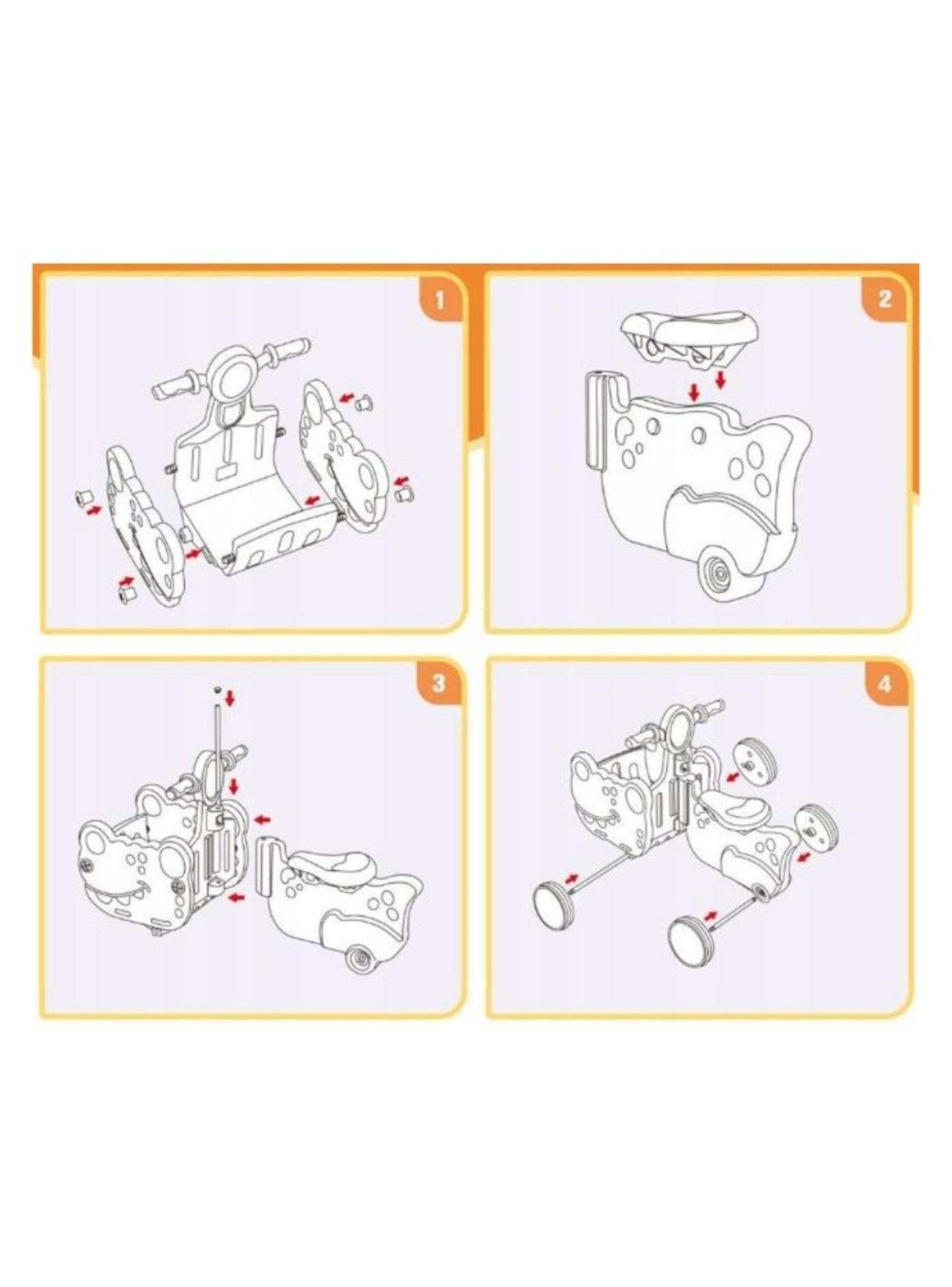 Andador Correpasillos Para Bebes Dinosaurio Con Canasto Rosa-4