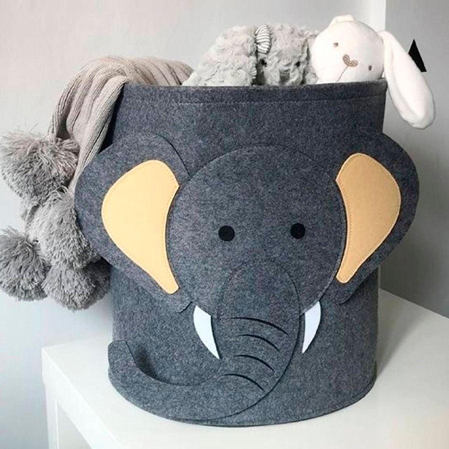 Cesta De Almacenamiento Diseño De Elefante Para Bebé-3