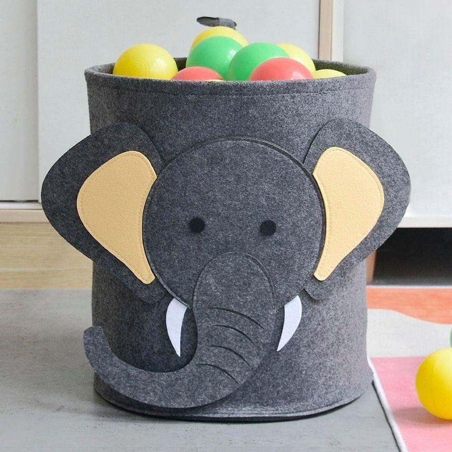 Cesta De Almacenamiento Diseño De Elefante Para Bebé-4