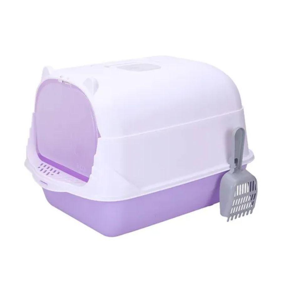 Arenero Baño Sanitario De Gatos Tapa Plegable Grande Morado-3