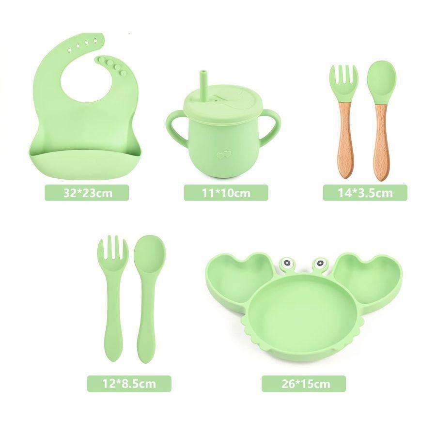 Set De Alimentación 9 Piezas Cangrejo Para Bebés -3