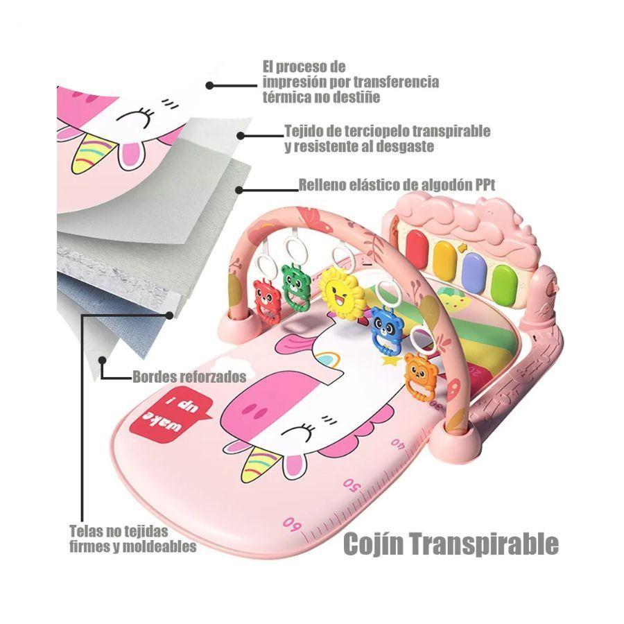 Gimnasio Con Tapete Piano Juguete Para Bebés Rosa-3