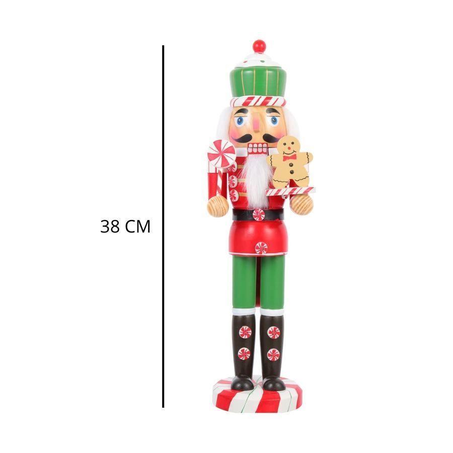 Cascanueces Muñeco De Jengibre De Madera Adorno De Navidad 38cm-2